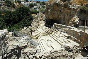 Pool of Siloam excavations. Photo by Todd Bolen, BiblePlaces.com.