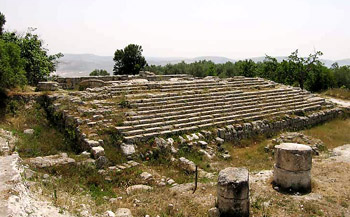 Samaria. Foundation of the Temple of Augustus built by Herod the Great. SBF photo.