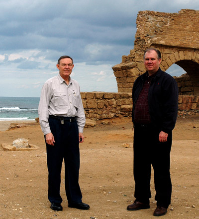 Ferrell Jenkins and Leon Mauldin at Caesarea Maritima, November 2, 2005.