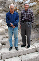 Ronny Reich and Ferrell Jenkins at the newly excavated pool of Siloam. Photo by Leon Mauldin.