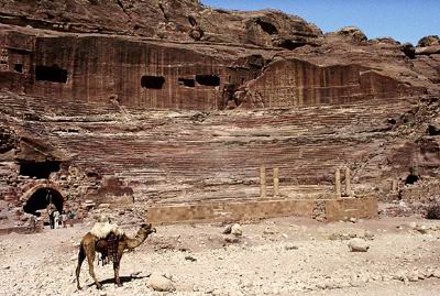 Roman theater in Petra. Photo by Ferrell Jenkins. BiblicalStudies.info.