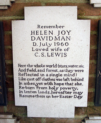 Remember Joy Davidman, loved wife of C.S. Lewis, at the crematorium in Oxford. Photo by Ferrell Jenkins. BiblicalStudies.info.